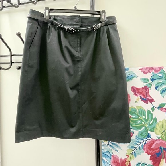 Burberry Black Pencil Skirt With Belt (10/M) - Picture 1 of 14